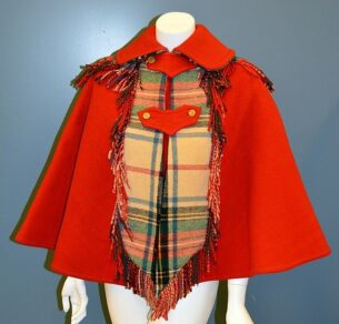 Design inspiration with Red Wool Cape of Clara and Mary Mitchell, 1894