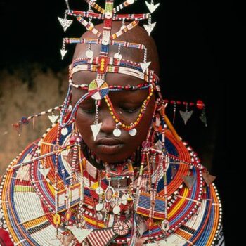 masai-lavishly beaded bride