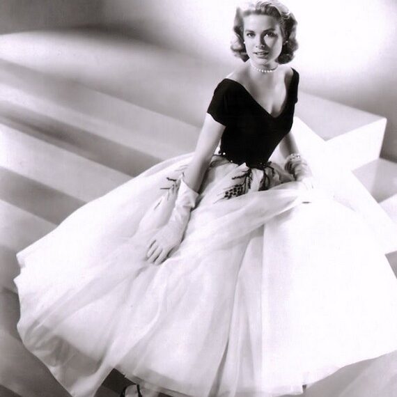 Grace kelly black and white dress best sale