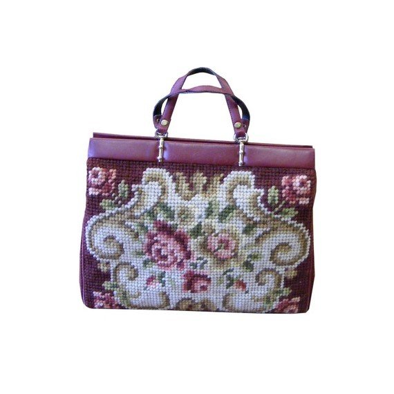 1960s Elongated Tapestry Handbag
