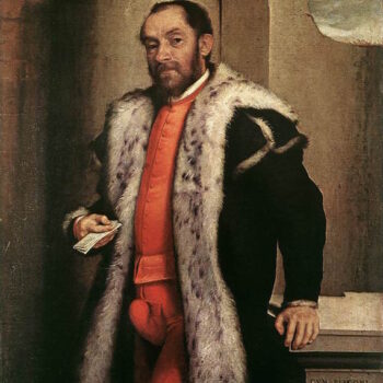 Giovanni Battista Moroni, Portrait of Antonio Navagero with his codpiece,, 1565