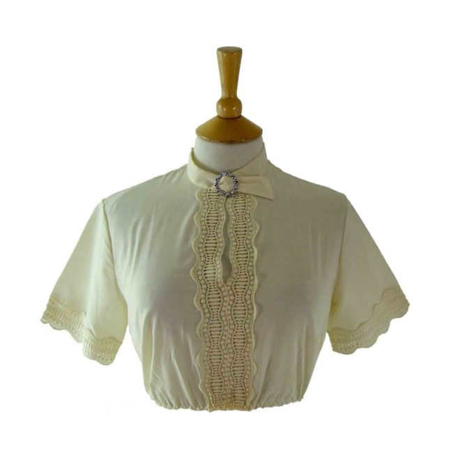 60s White Cropped Blouse