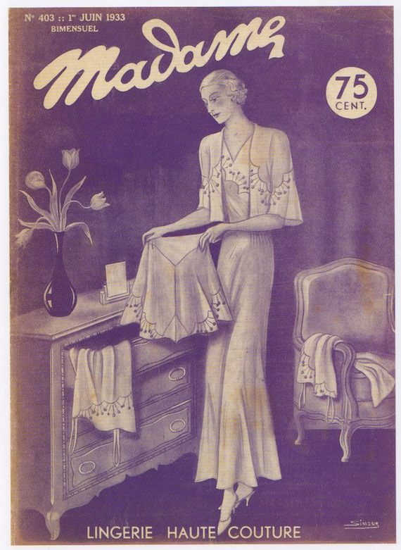 1930s fashion poster for Lingerie, 1933. 1930s fashion poster for Lingerie, 1933.
