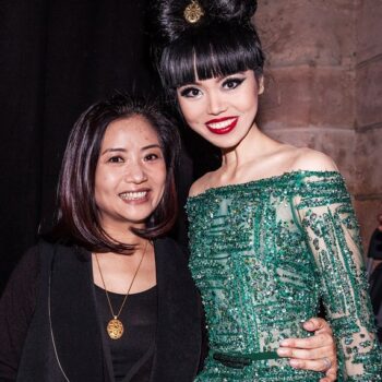 Guo Pei and Jessica Minh Anh at Paris Fashion Week 2017