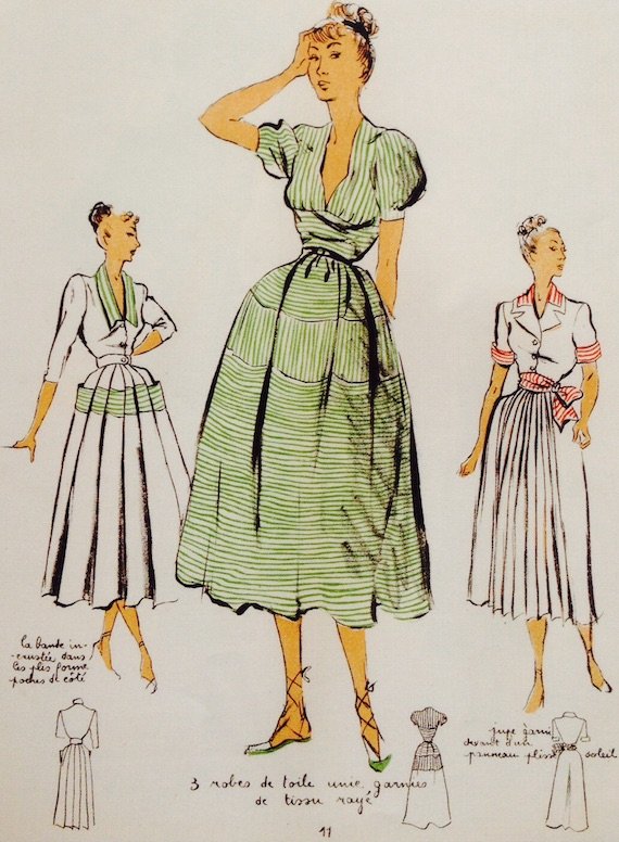 the-french-1940s-day-dresses-in-the-new-look-style-1948 the-french-1940s-day-dresses-in-the-new-look-style-1948