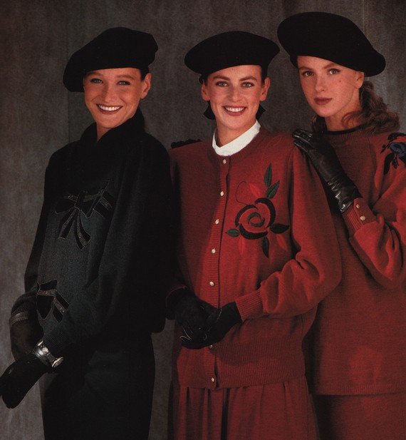80s fashion, Berets and gloves, 1988 80s fashion, Berets and gloves, 1988