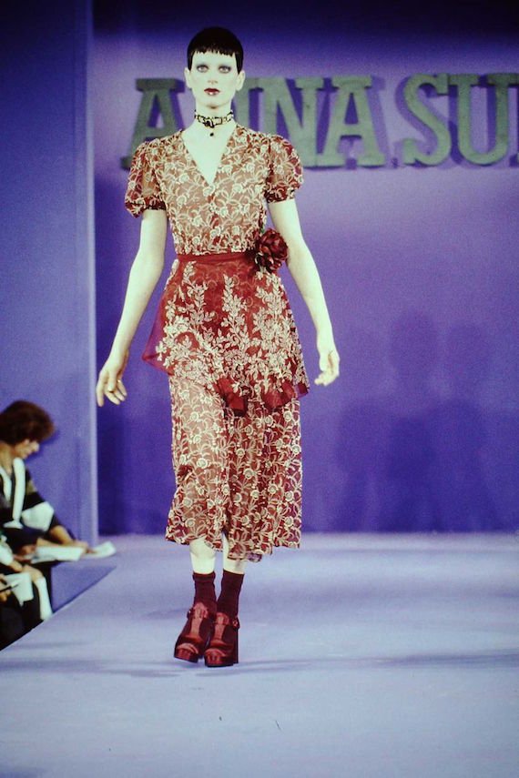 Kristen McMenamy modelling Anna Sui's Spring_Summer 1993 _Grunge_inspired_collection Kristen McMenamy modelling Anna Sui's Spring_Summer 1993 _Grunge_inspired_collection