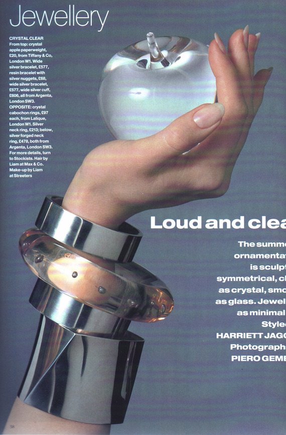 Plexiglass and silver jewellery in 1999 Plexiglass and silver jewellery in 1999