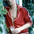 Seven 80s clothing styles - Anthony Andrews wears red tracksuit