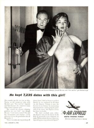 Joseph Revson and Dorian Leigh, Air Express ad, TIME Magazine, January 5, 1953