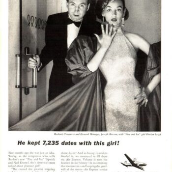 Joseph Revson and Dorian Leigh, Air Express ad, TIME Magazine, January 5, 1953