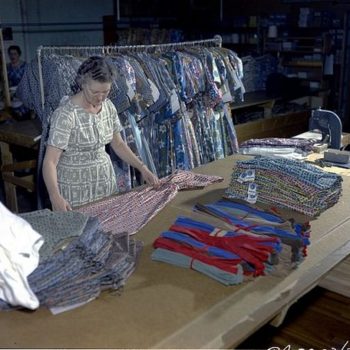 how did vintage clothing become fashionable again.clothing factory maufacture, Calgary, Alberta. Provincial Archives of Alberta, PA3320.3.