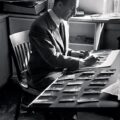 Alexey Brodovitch at his desk in France, c 1950