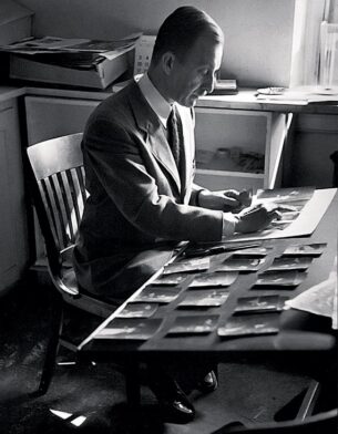 Alexey Brodovitch at his desk in France, c 1950