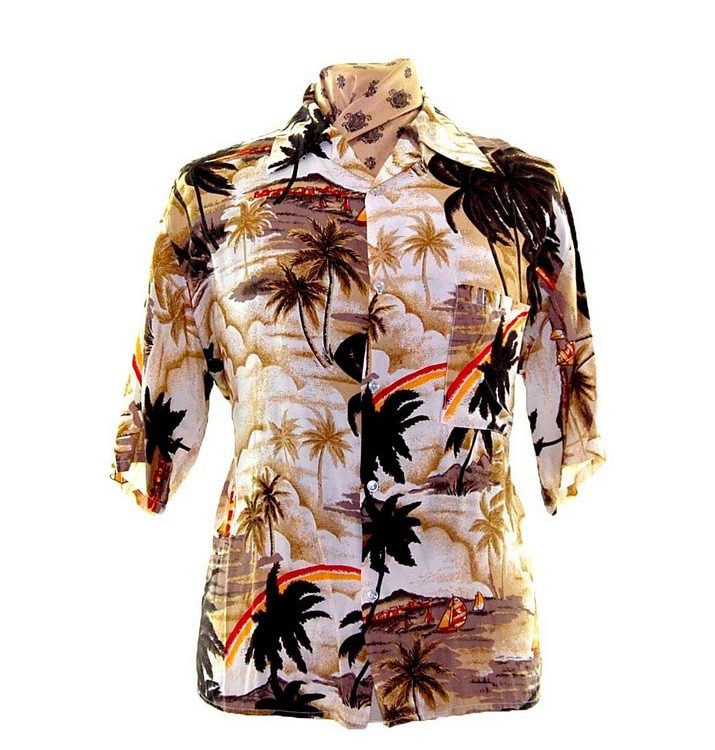 90s Brown Hawaiian Shirt