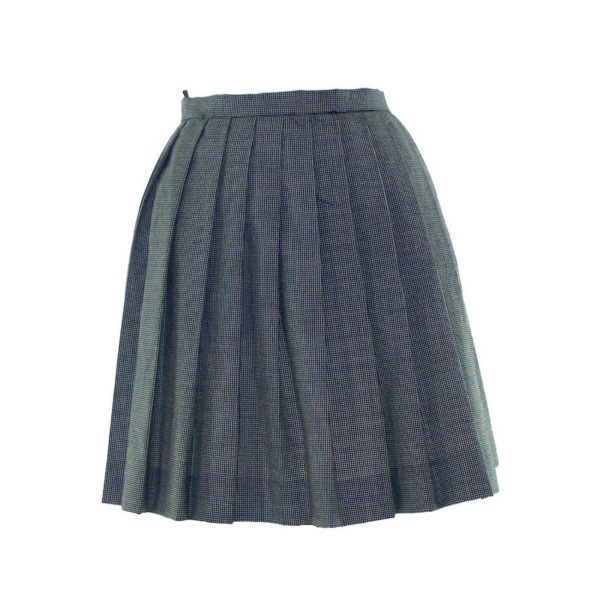 60s check pleated vintage skirt - Blue 17 Vintage Clothing