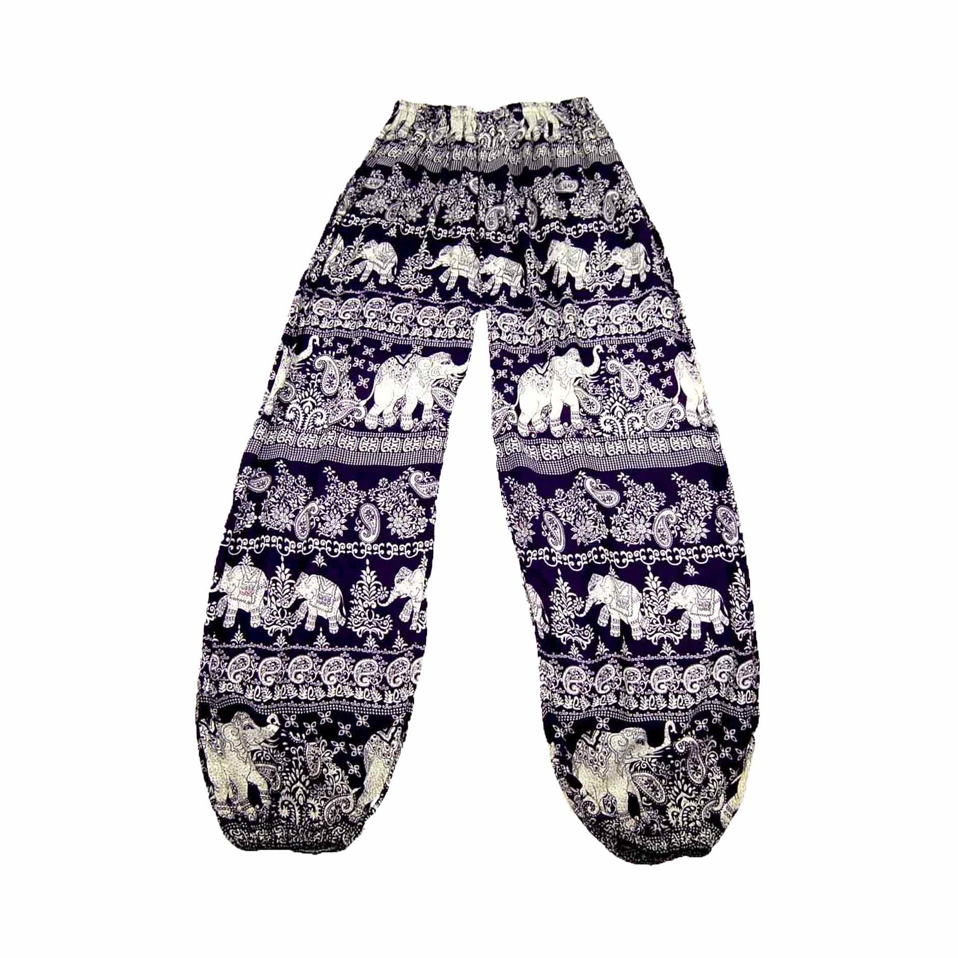 90s Thai Elephant Purple Harem Pants - Blue 17 Vintage Clothing