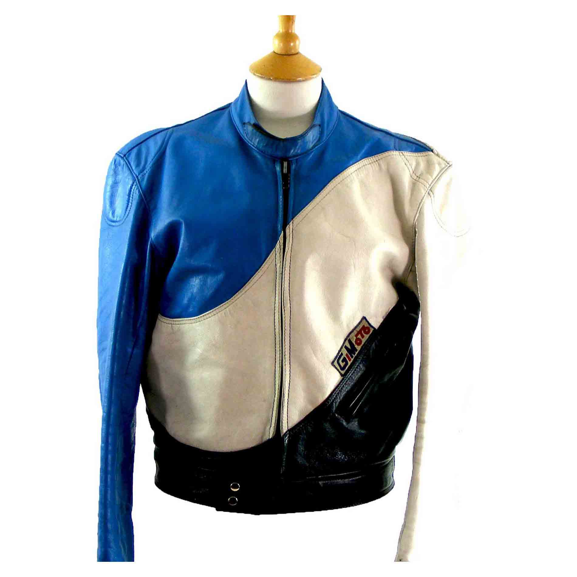 80s Biker jacket - Blue 17 Vintage Clothing