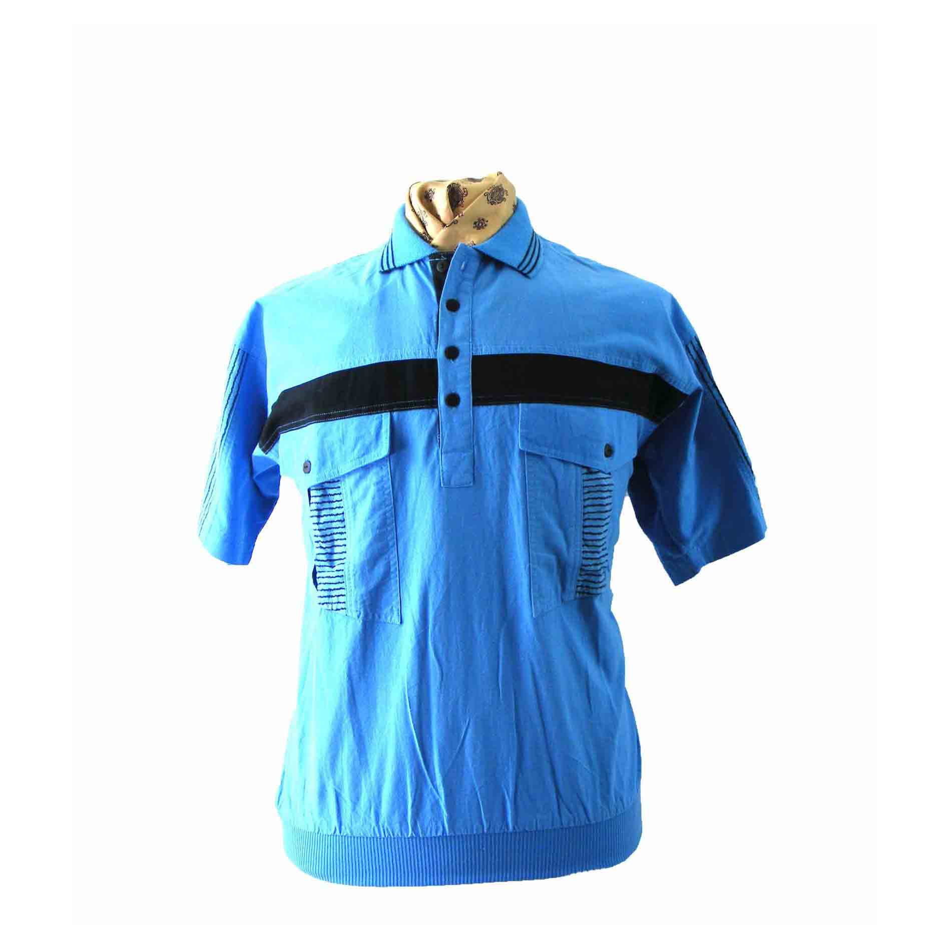 80s Blue Casual Shirt - M - Blue 17 Vintage Clothing