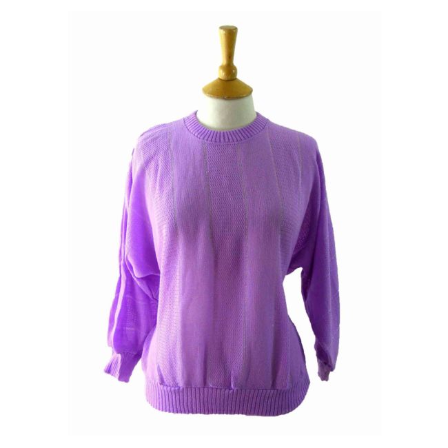 80s Purple And Silver Top - 8 - Blue 17 Vintage Clothing