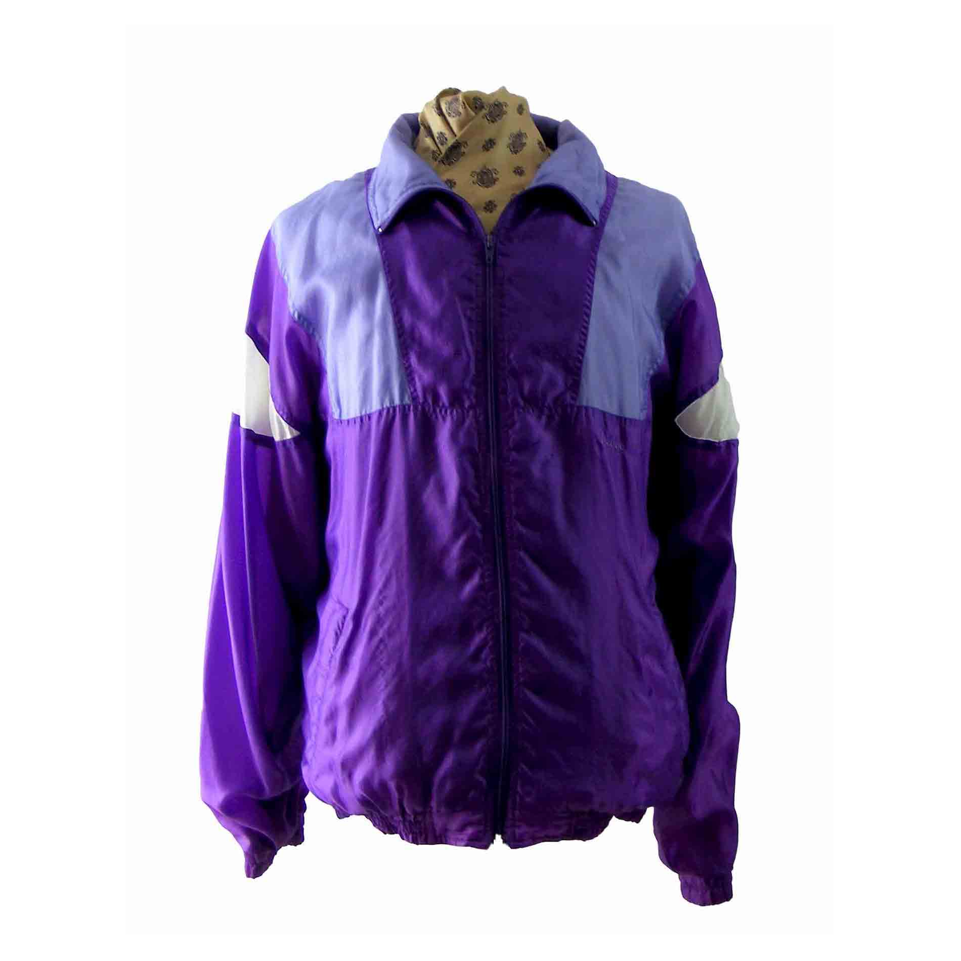 lavender shell suit top - UK Size 2XL - Blue 17 Vintage Clothing