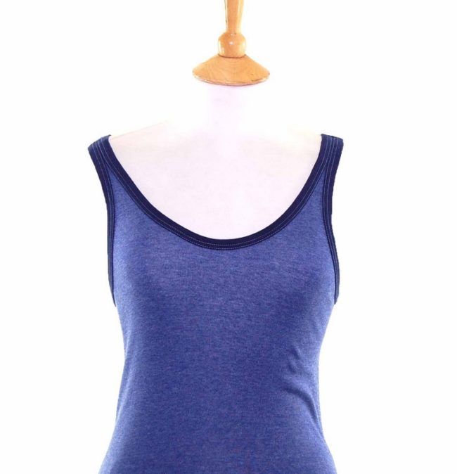 Womens Navy Vest Top - Blue 17 Vintage Clothing