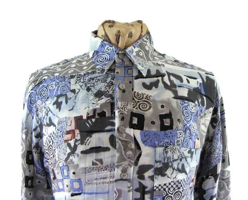 Mens 90s Shirt - Blue 17 Vintage Clothing