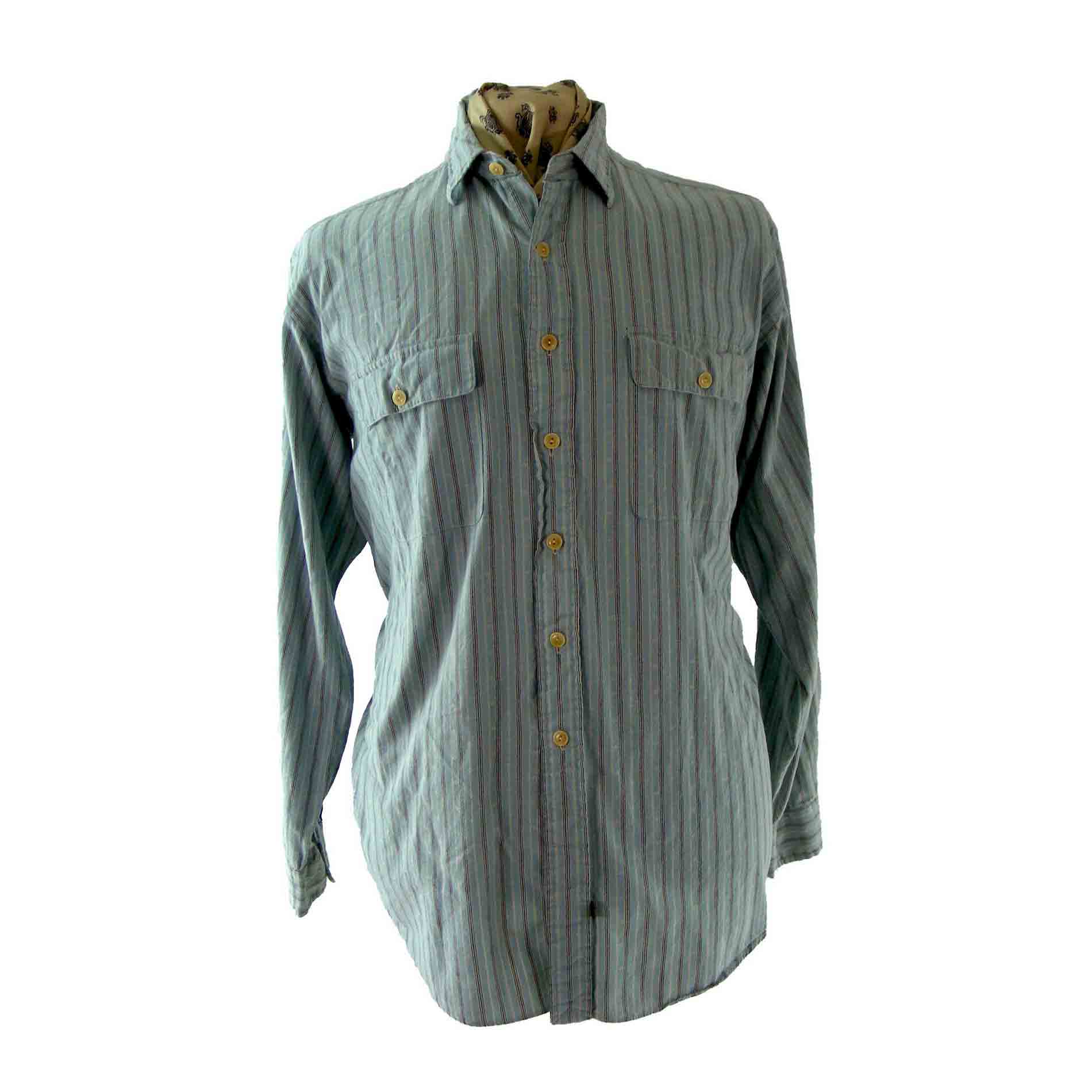 Ralph Lauren Striped Blue shirt - Blue 17 Vintage Clothing