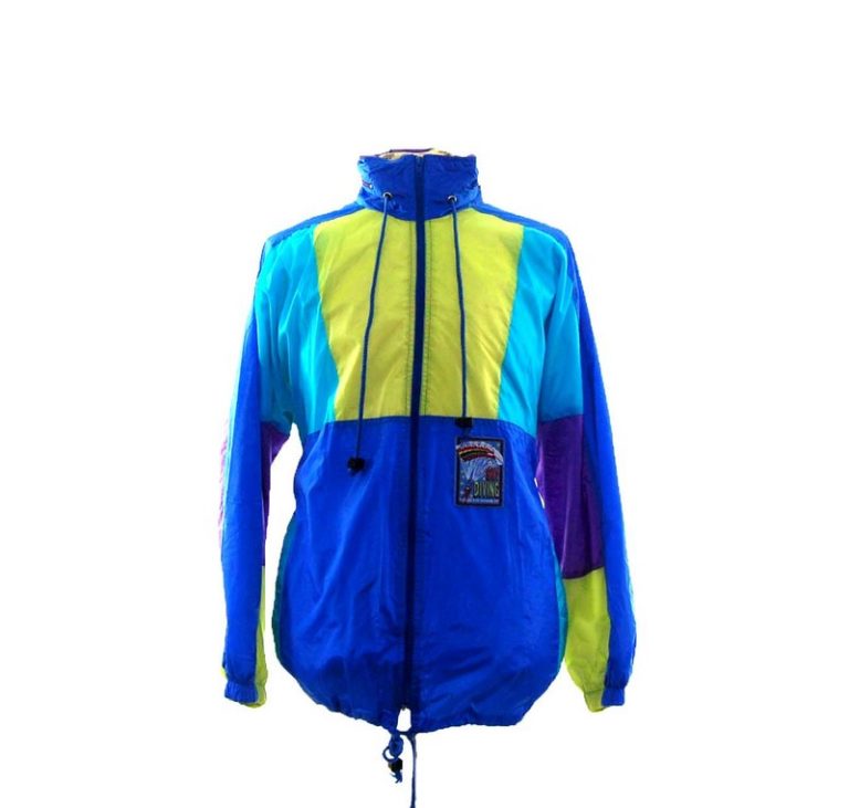 Skydiving 90s Windbreaker Jacket - UK L - Blue 17 Vintage Clothing