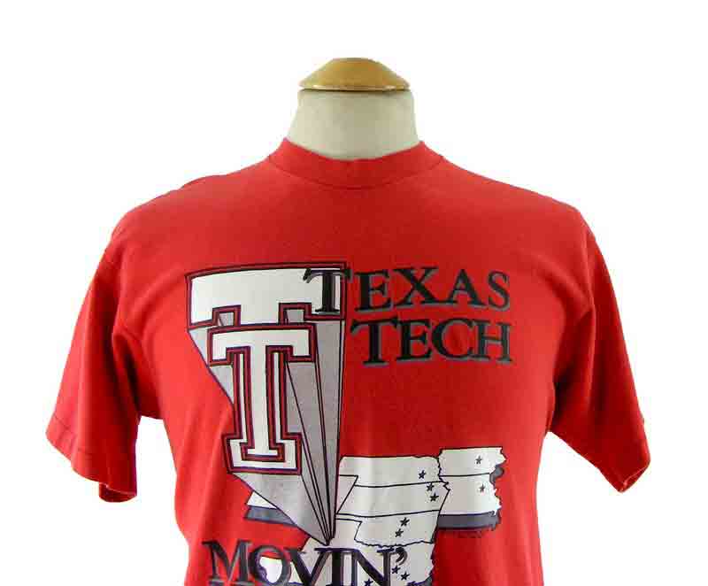 Texas Tech T shirt with State of Texas map - Blue 17 Vintage Clothing