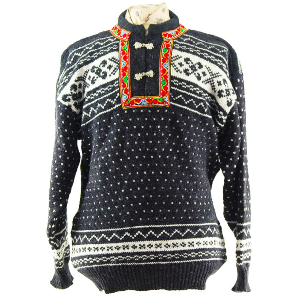 Traditional Norwegian Sweater - UK L - Blue 17 Vintage Clothing