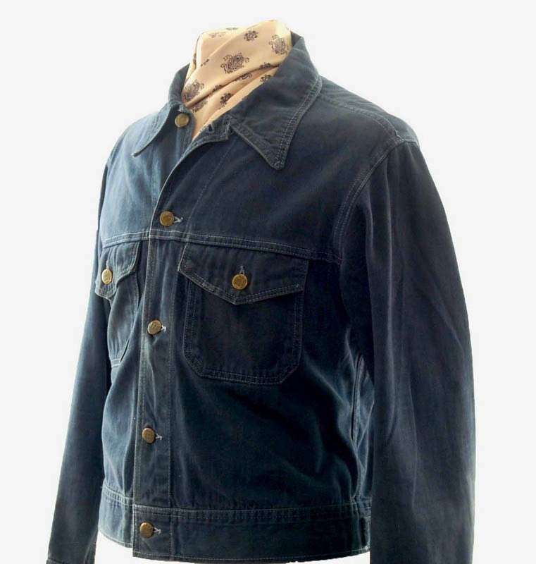Dark Grey Lee Denim Jacket - UK Size M - Blue 17 Vintage Clothing