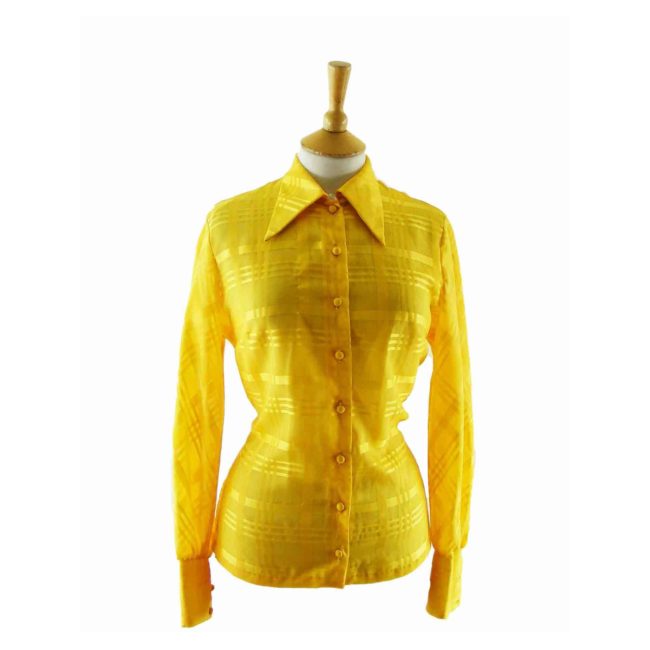 70s-Cris-Cross-Print-Yellow-Blouse