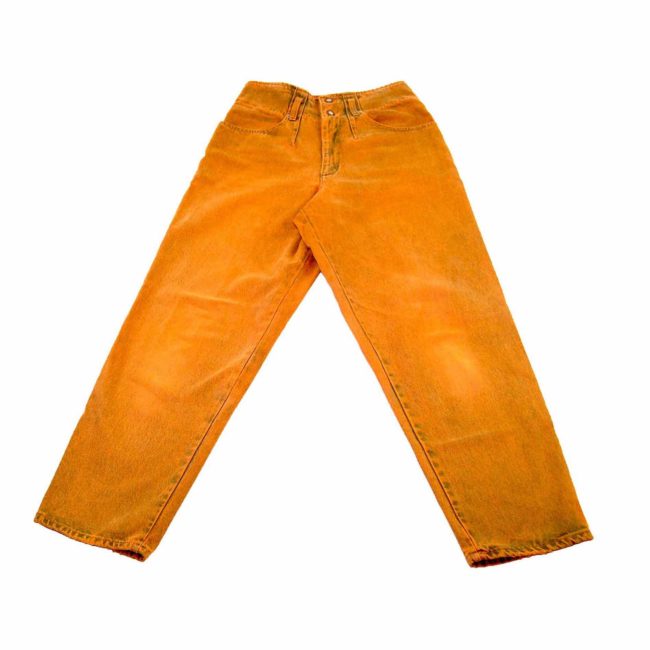 90s Orange Wash Denim Mom Jeans