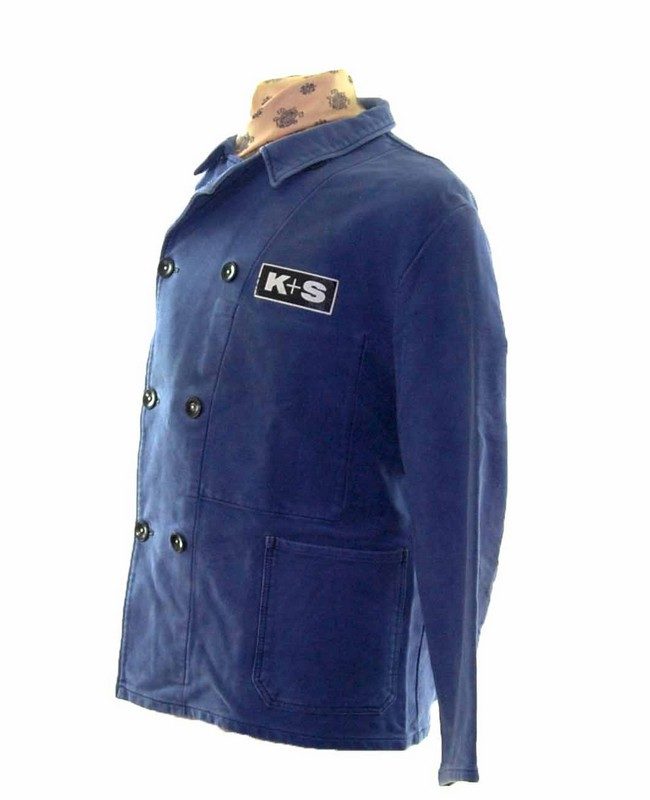 Vintage Moleskin Blue Work Jacket - UK L - Blue 17 Vintage Clothing