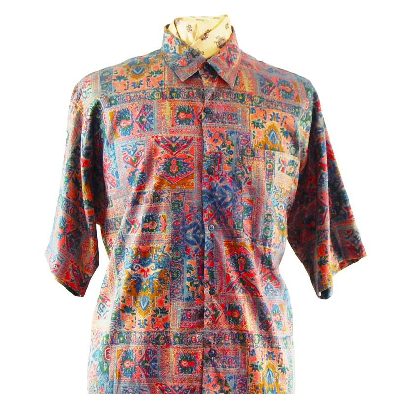 90s Vintage Burgundy Silk Shirt - UK XXL - Blue 17 Vintage Clothing