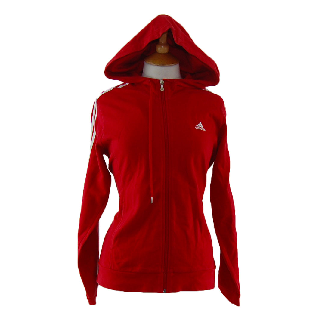 adidas red zip hoodie