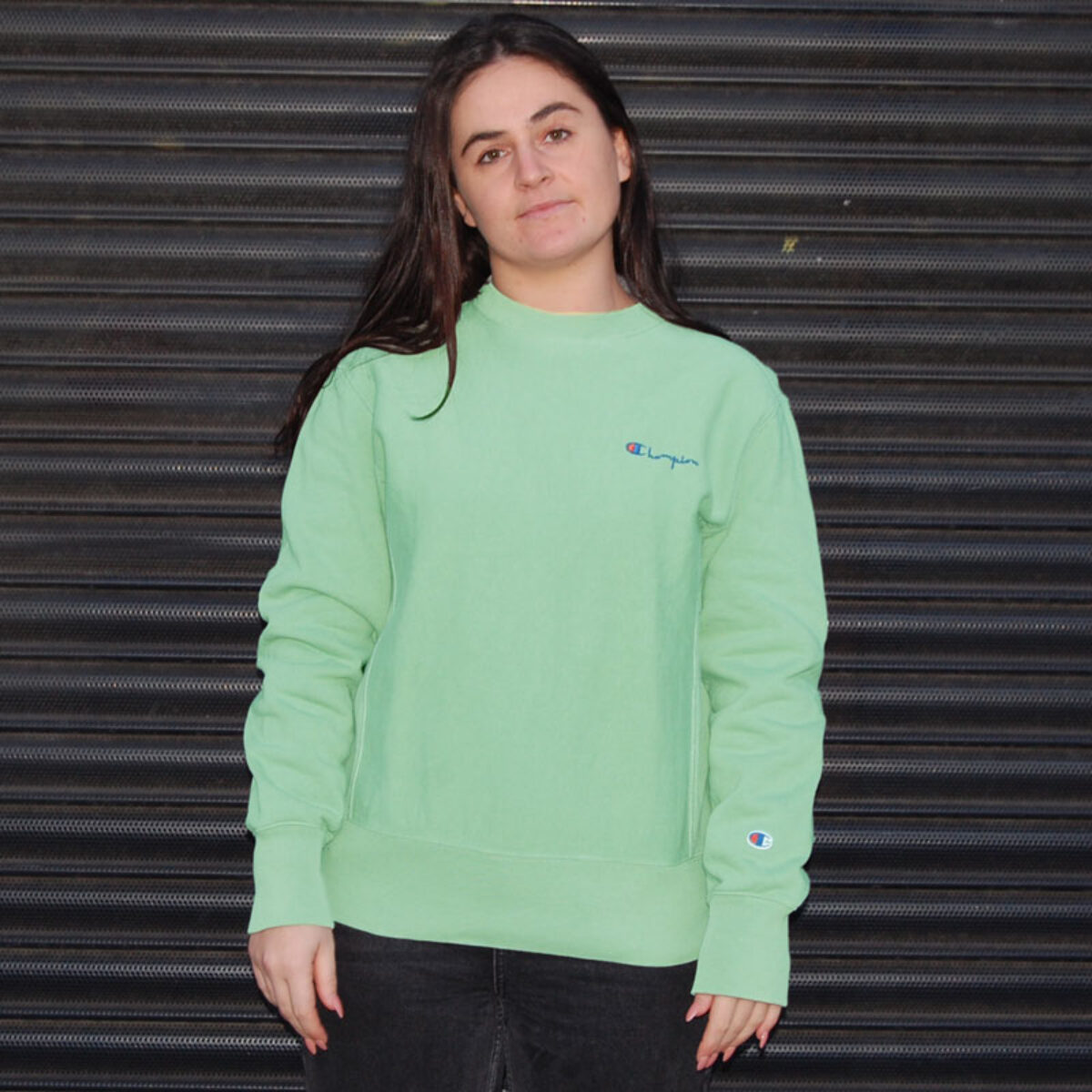 Champion Mint Green Sweater UK 8 Blue 17 Vintage Clothing