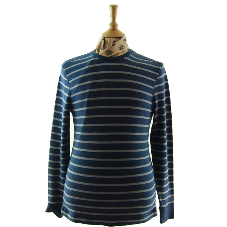 Mens Navy And Grey Striped Tee Shirt