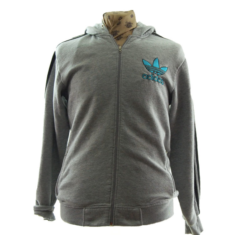 adidas grey zip up hoodie