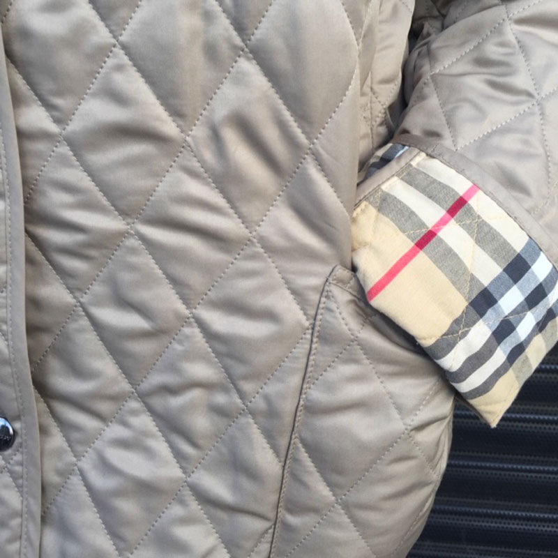 Burberry Cream Quilted Jacket - UK 14 - Blue 17 Vintage Clothing
