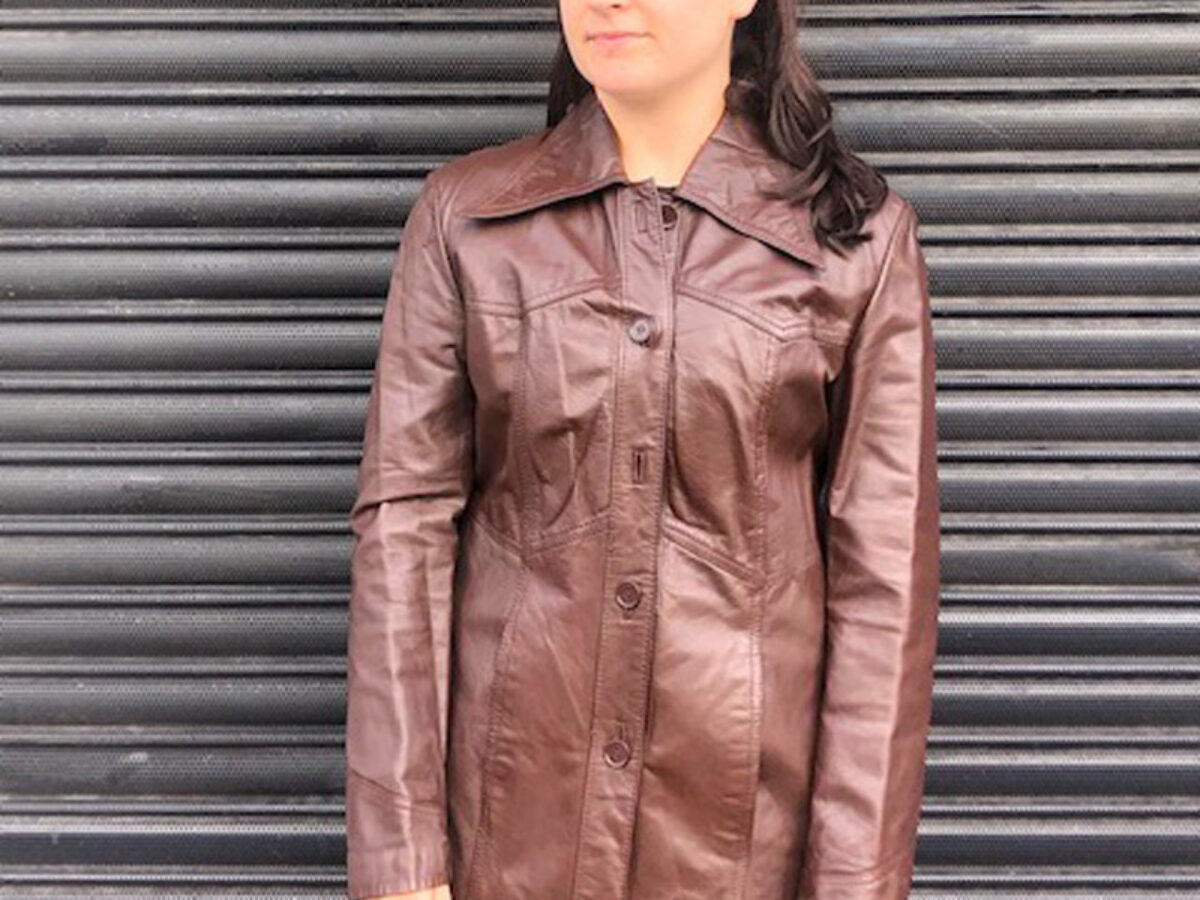 Womens 70's Vintage Brown Leather Jacket, Size cheapest 9/10