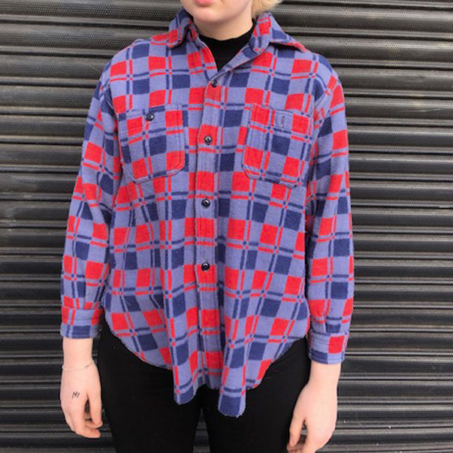 Vintage Champion Fleece Checkered Shirt