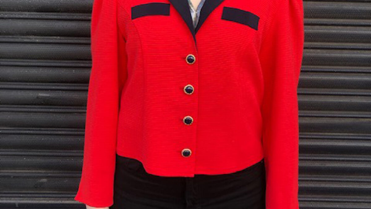 Long red suit outlet jacket