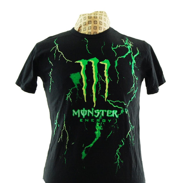 Monster Energy Original T Shirt - UK S - Blue 17 Vintage Clothing