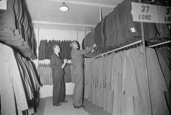 A choice of demob suits. Between 1939 and 1945
