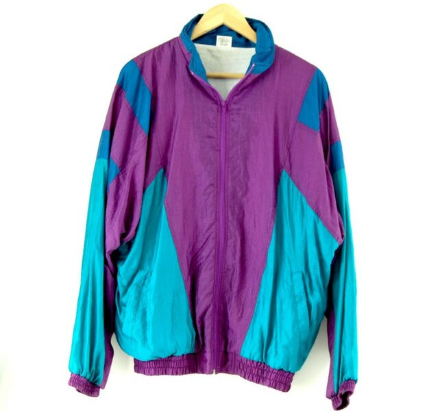 Purple And Turquoise Shell Suit- UK L - Blue 17 Vintage Clothing