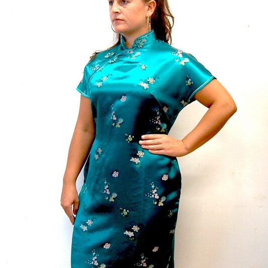 Vintage Chinese Dress UK 12 Blue 17 Vintage Clothing