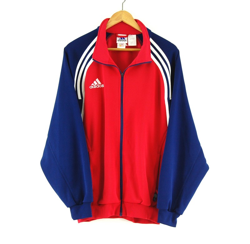 Red and Blue Adidas Track Jacket - Blue 17 Vintage Clothing
