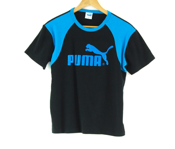 Puma Logo T-shirt - UK L - Blue 17 Vintage Clothing